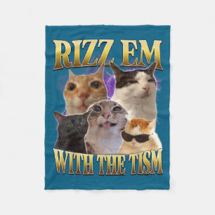 Ropa dem med Tism Vintage Retro 90-tal Rolig Katt Fleecefilt