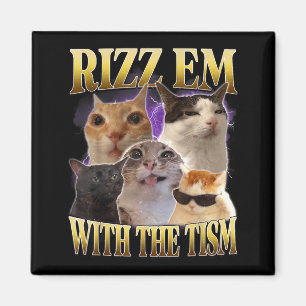 Ropa dem med Tism Vintage Retro 90-tal Roligt Katt Magnet