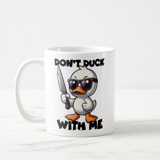Ropa inte med mig Rolig anka Sassy attityd Kaffemugg (Vänster)