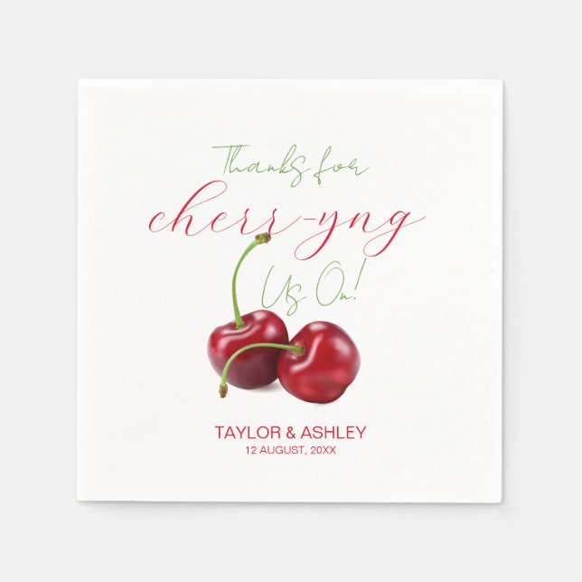 Ropar Oss På Körsbär Frukt  Pappersservett (Framsidan)