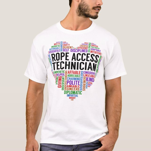 Rope Access Technician Heart T Shirt (Framsida)