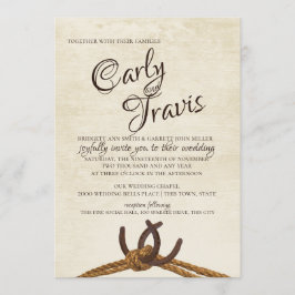 Rope and Horse Shoes Bröllop Inbjudningar