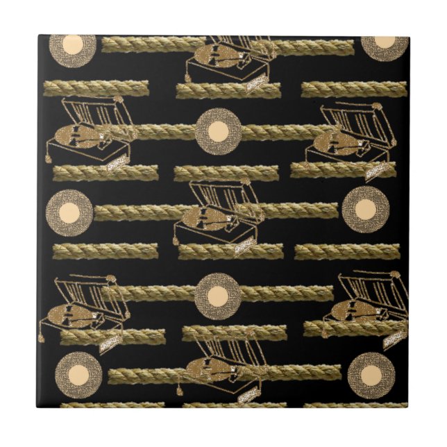 Rope, av keramiskt Tile Black Land Kakelplatta (Framsidan)