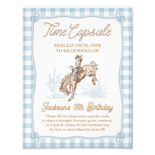 Rope Blue Play Cowboy 1st Rodeo Time Capsule-tecke Fototryck