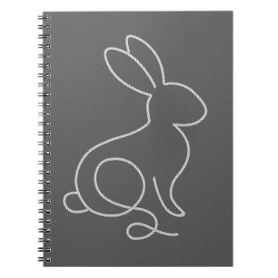 Rope Bunny-kanin, minimal modern design Anteckningsbok