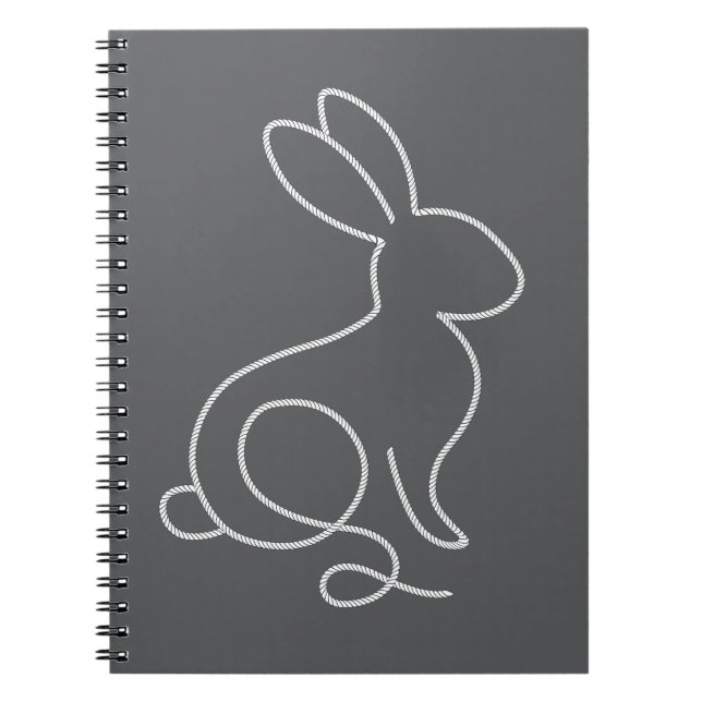 Rope Bunny-kanin, minimal modern design Anteckningsbok (Framsidan)