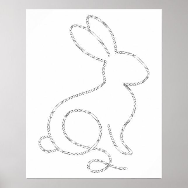 Rope Bunny-kanin, minimal modern design Poster (Framsidan)