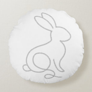Rope Bunny-kanin, minimal modern design Rund Kudde