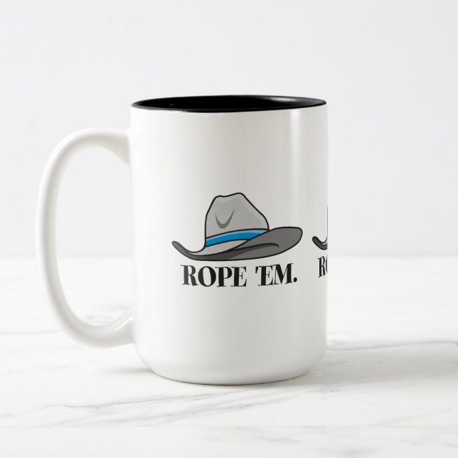 Rope dem den westerna rodeoen Två-Tonad mugg (Vänster)