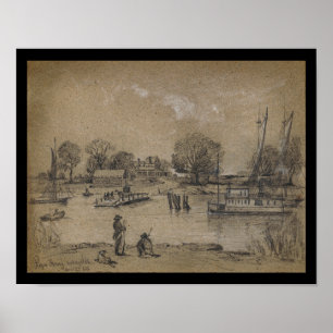 Rope Ferry Schuylkill River Philadelphia PA Skriv Poster