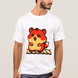 Rope Giggles: Chibi Hamster in Red & Cream T Shirt
