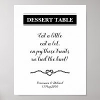 Rope Heart Nautical Bröllop Dessert Bord-tecken