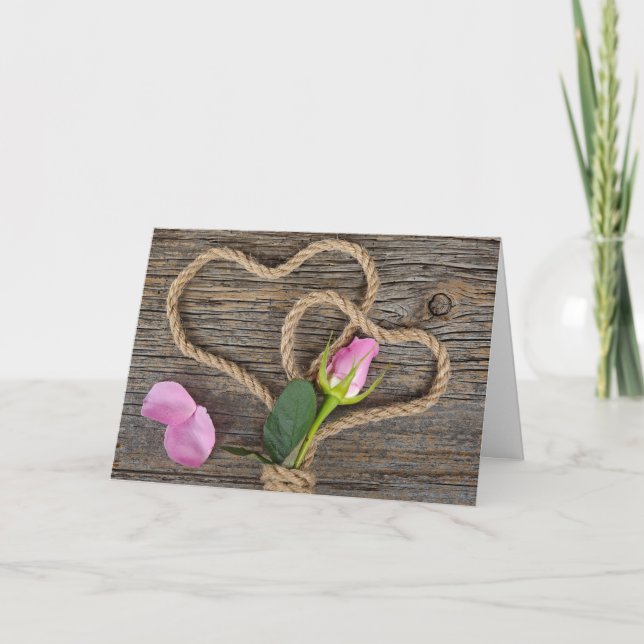 Rope Heart och Ro Anniversar Kort (Framsida)