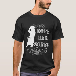 Rope Hennes Westerna Cowgirl Sober-årsdag A T Shirt