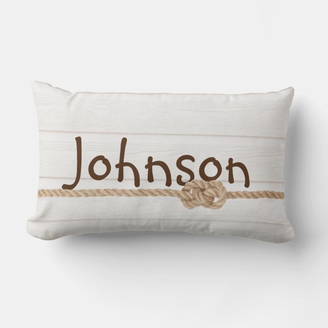 Rope Knot on Whitewashed Wood Lumbarkudde (Framsida)