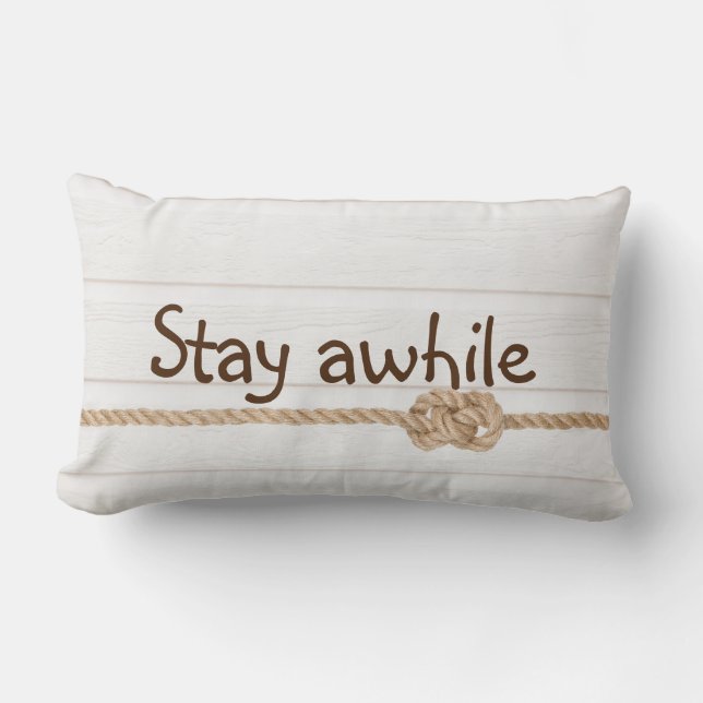 Rope Knot on Whitewashed Wood Lumbarkudde (Framsida)