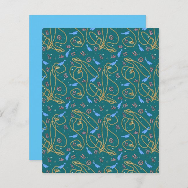 Rope lasso spur brors coral teal scrapbook papper (Fram/baksida)