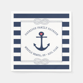 Rope Navy Blue Stripe Reunion Pappersservett