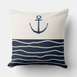 Rope och Anchor Mönster Dekorativ kudde