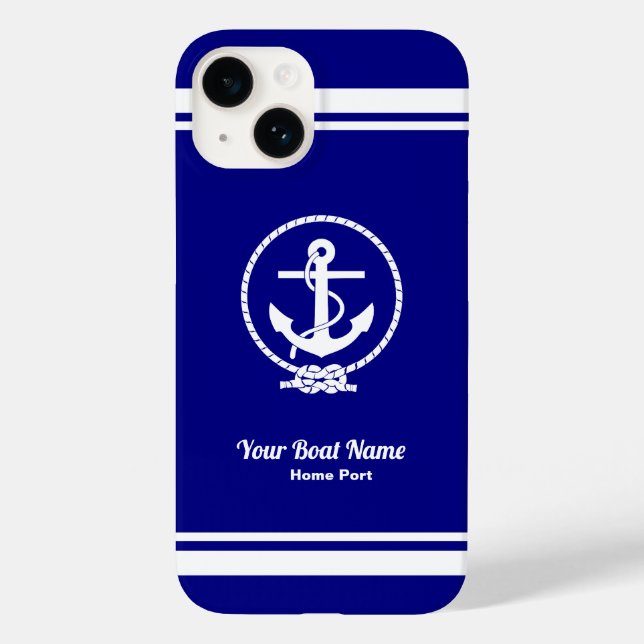 Rope och Anchor Nautical Navy Blue (Baksida)