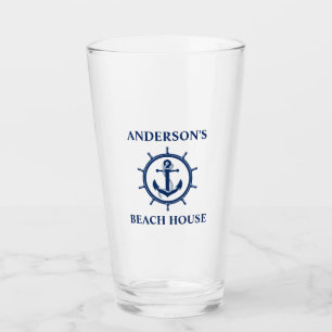 Rope Wheel Beach House Nautical Anchor Glaskopp