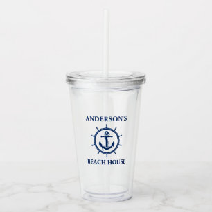 Rope Wheel Beach House Nautical Anchor Take Away Mugg