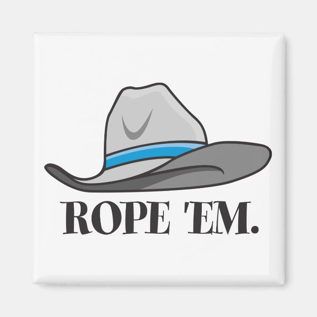 Rope'em cowboyredskap magnet (Framsidan)