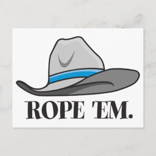 Rope'em cowboyredskap vykort