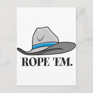 Rope'em cowboyredskap vykort
