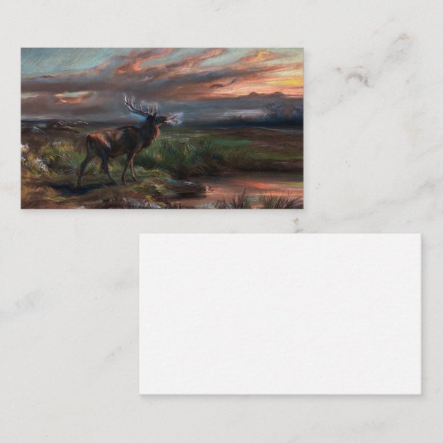 Ropet från hjorten, 1890 av Rosa Bonheur Visitkort (Fram/baksida)