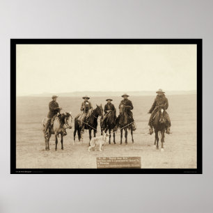 Roping a Grått Varg in Wyoming 1887 Poster