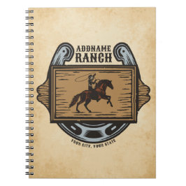 Roping Cowboy ADD NAMN Western Family Horse Ranch Anteckningsbok