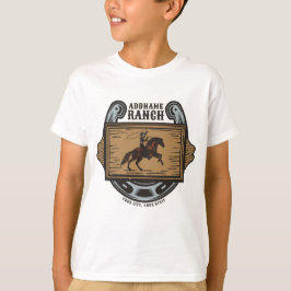 Roping Cowboy ADD NAMN Western Family Horse Ranch T Shirt