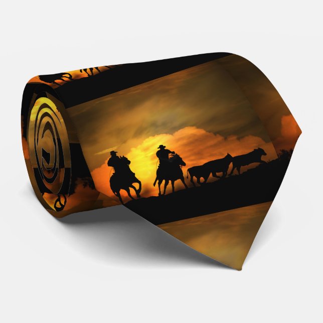 Roping Cowboys Roundup Steers Land Western Slips (Rullad)