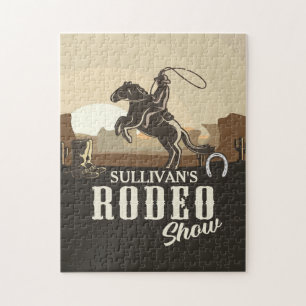 Roping Roundup Cowboy Rodeo Show Personlig Pussel