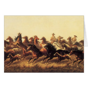 Roping Vild Horses av James Walker Hälsningskort