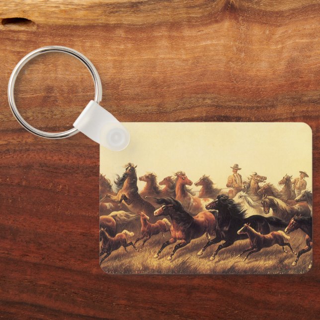 Roping Vild Horses av James Walker Nyckelring (Baksida )