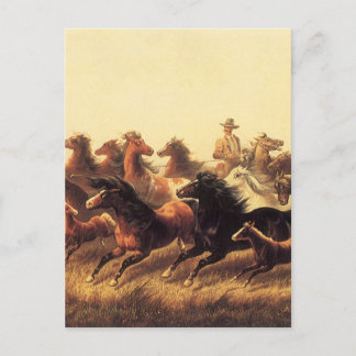 Roping Vild Horses av James Walker Vykort