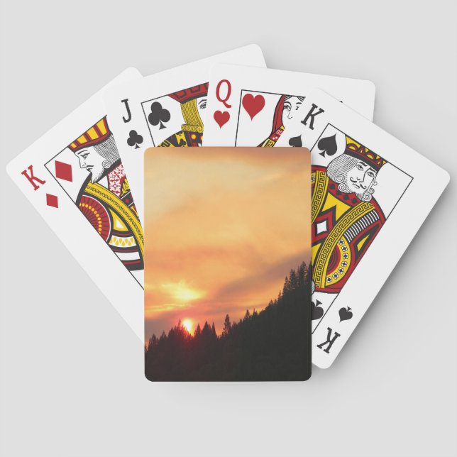 Ropsolnedgång över bergen... spelkort (Baksidan)