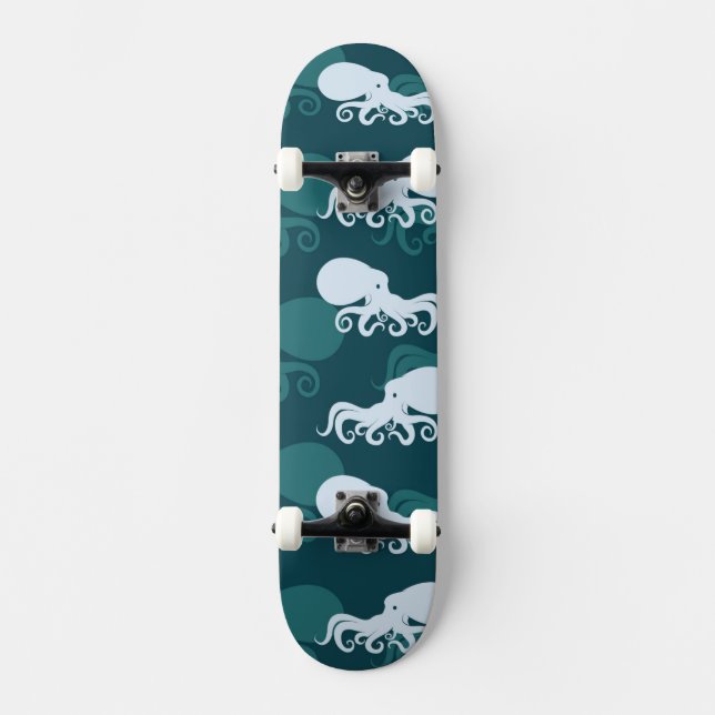 Ror av bläckfiskmönster skateboard bräda 19,5 cm (Framsida)