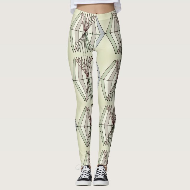 rör av geometrisk optisk illusion leggings (Framsida)