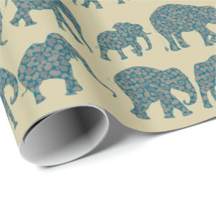 Ror av Paisley elefanter på beige slående in Presentpapper