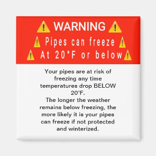 Rör Freeze vid Temp Warnet Magnet