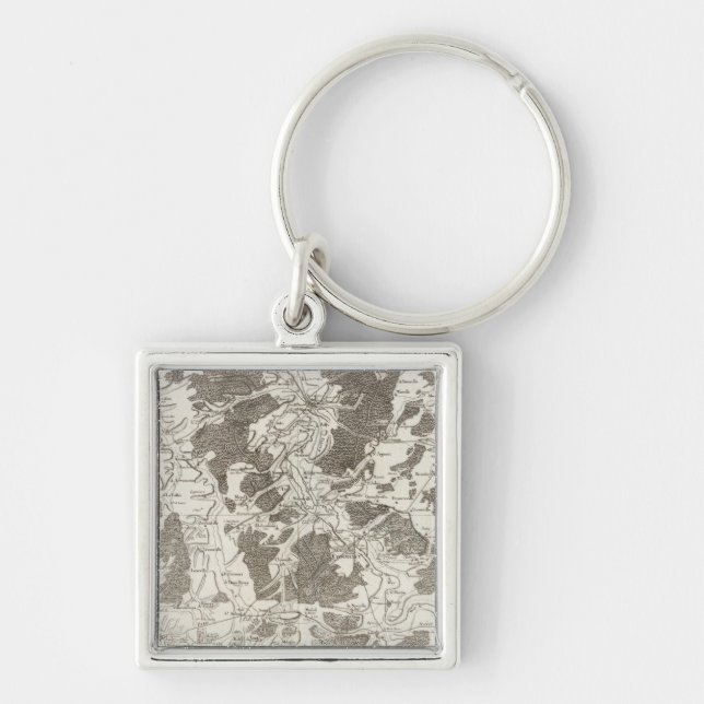 Rör Fyrkantig Silverfärgad Nyckelring (Framsidan)