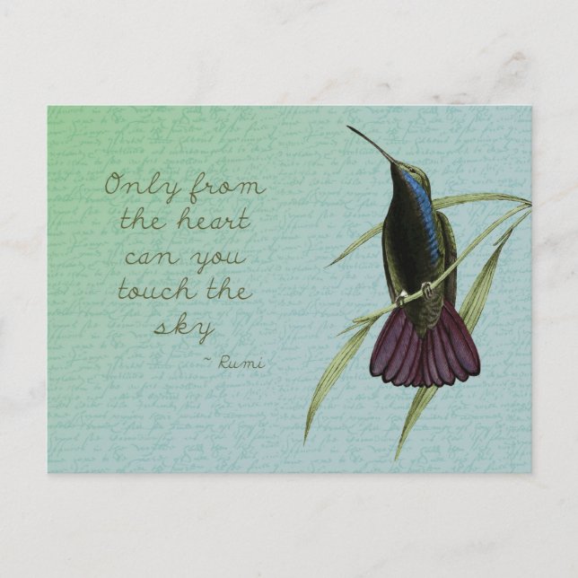 Rör Himlar Hummingbird Vykort (Framsida)