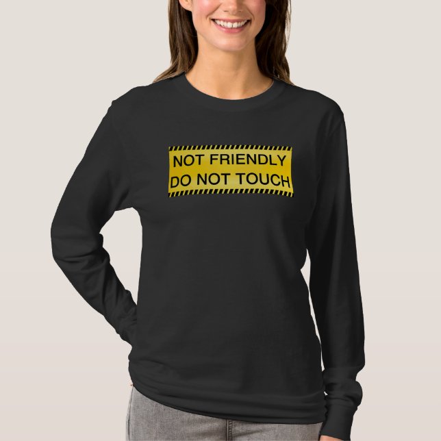 Rör inte automatiskt vid varningsbandsofferten t shirt (Framsida)