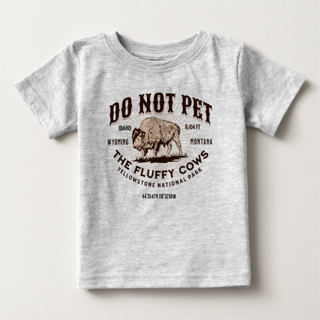 Rör Inte De Fluffiga Kor Yellowstone Bison Roligt T Shirt (Framsida)