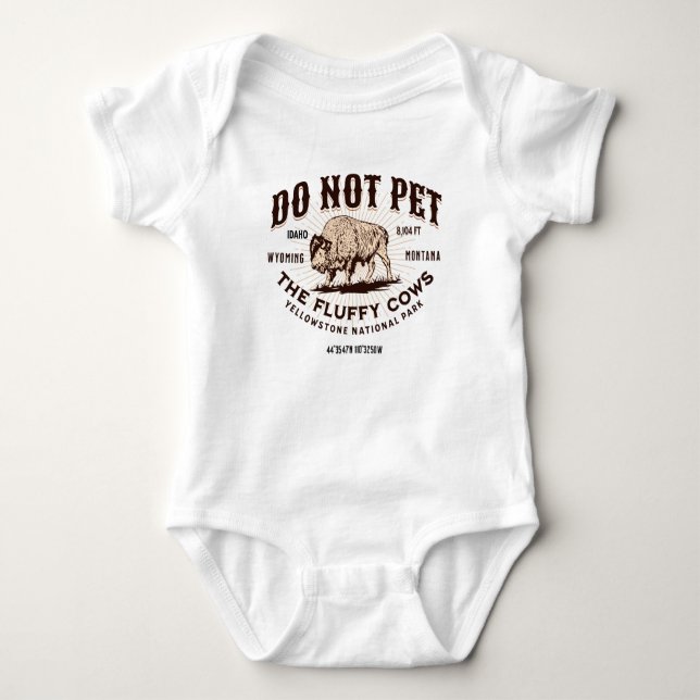 Rör Inte De Fluffiga Kor Yellowstone Bison Roligt T Shirt (Framsida)
