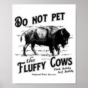 Rör Inte De Fluffiga Korna Amerikansk Bison Vintag Poster