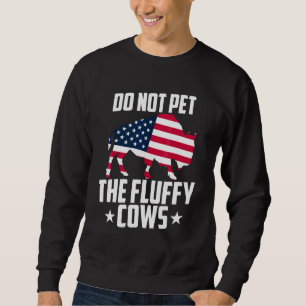 Rör Inte De Fluffiga Korna Bison Yellowstone Buffa Lång Ärmad Tröja